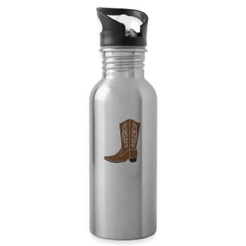 cowboy boot - Water bottle with straw - silver - Right