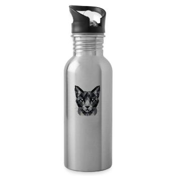Fractured Whiskers theme - Water bottle with straw - silver - Right