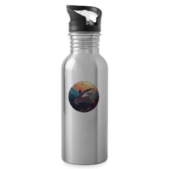 Majesty of the Seas: The King of the Deep! - Water bottle with straw - silver - Right