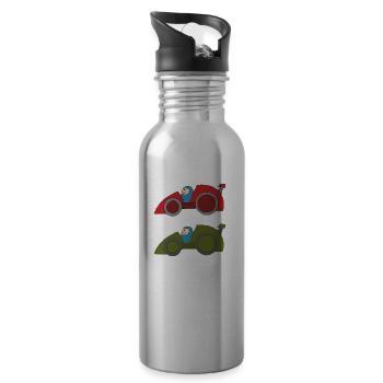 autorennen 2 - Trinkflasche mit integriertem Trinkhalm - Lightsilver - Rechts