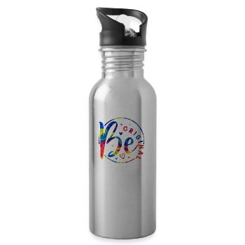 Be original vector design symbol retro quote label - Water bottle with straw - silver - Right