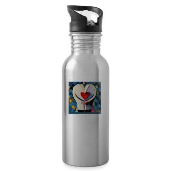 What is left? - Water bottle with straw - silver - Right