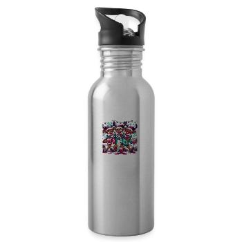Weihnachtsfeier Weihnachten Glühwein Party - Trinkflasche mit integriertem Trinkhalm - Lightsilver - Rechts