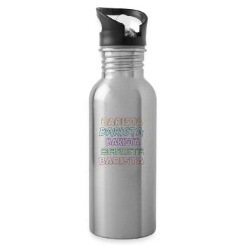 Barista als Job - Trinkflasche mit integriertem Trinkhalm - Lightsilver - Rechts