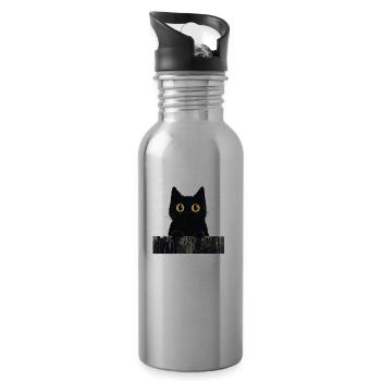 Feed Me Human, Cat lover shirt, Bags, Shirt, Tank - Water bottle with straw - silver - Right