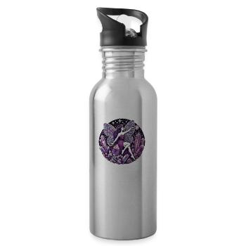 Purple Fairy - Water bottle with straw - silver - Right