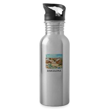 Barcelona Park Güell - Trinkflasche mit integriertem Trinkhalm - Lightsilver - Rechts