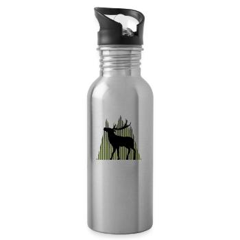 Cerf - Gourde avec paille intégrée - argent clair - Droite