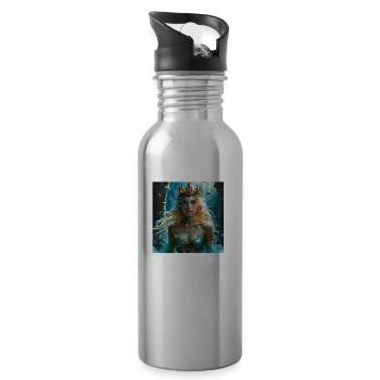OCEAN GODESS DELUXE - Trinkflasche mit integriertem Trinkhalm - Lightsilver - Rechts