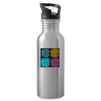 Popart urban style - Trinkflasche mit integriertem Trinkhalm - Lightsilver - Rechts
