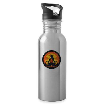 Yoga Meditation Relax - Trinkflasche mit integriertem Trinkhalm - Lightsilver - Rechts