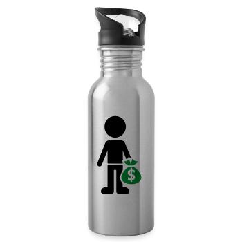 Arnaque d’argent d’entreprise - Gourde avec paille intégrée - argent clair - Droite