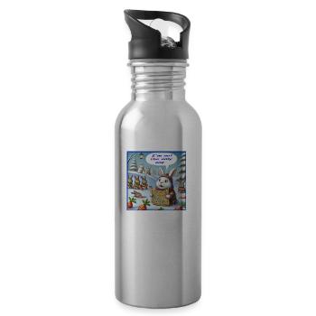 Rabbit - Water bottle with straw - silver - Right