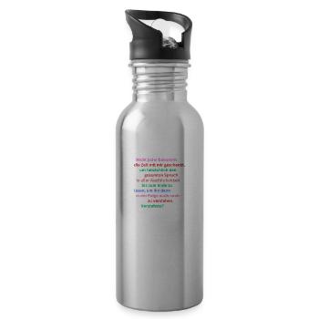 Test of patience for admirers - Read the whole saying - Water bottle with straw - silver - Right