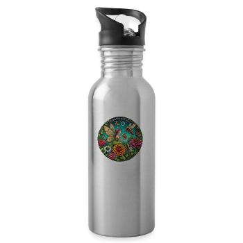 Honigbienen-Fee - Trinkflasche mit integriertem Trinkhalm - Lightsilver - Rechts