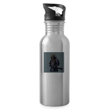 Samouraï : l’âme du guerrier - Gourde avec paille intégrée - argent clair - Droite