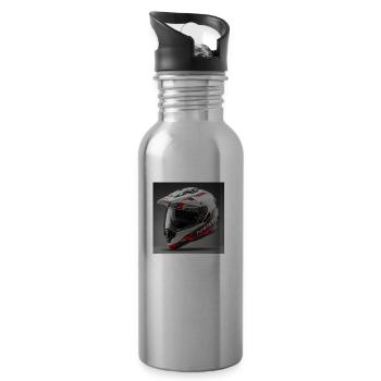 Sportliche Helme für Motorrad-Enthusiasten - Trinkflasche mit integriertem Trinkhalm - Lightsilver - Rechts