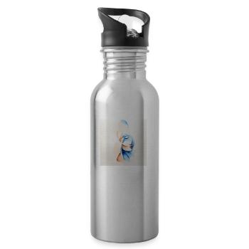 Women's Art - Water bottle with straw - silver - Right