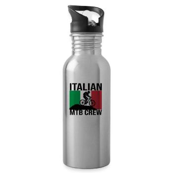 Italian MTB Crew Mountain Bike Shirt - Water bottle with straw - silver - Right