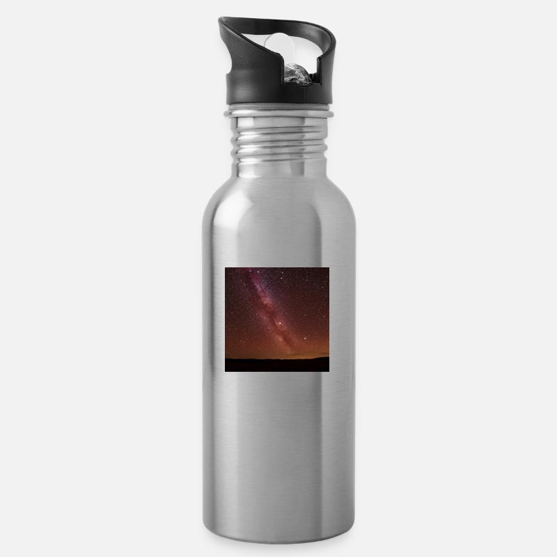 Starry sky comparison image - Water bottle with straw - silver