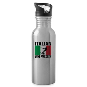 Italian Wake Crew Wakeboard Shirt - Water bottle with straw - silver - Right