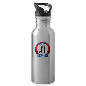 Hurra 50 Jahre Wodan - Trinkflasche mit integriertem Trinkhalm - Lightsilver - Rechts