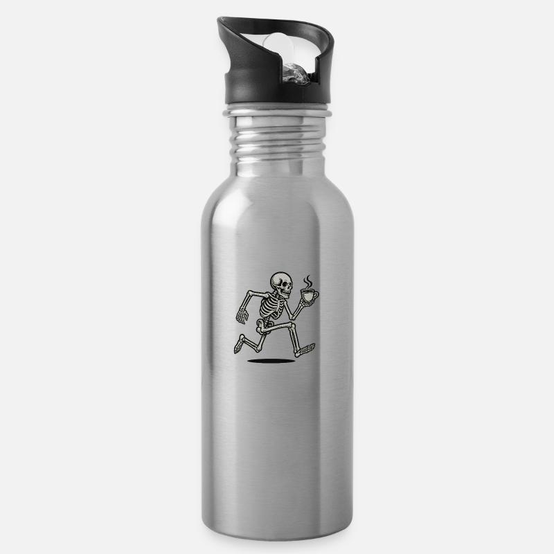 Club de course Skeleton Coffee - Gourde avec paille intégrée - argent clair