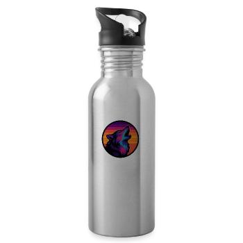Wolf - Trinkflasche mit integriertem Trinkhalm - Lightsilver - Rechts