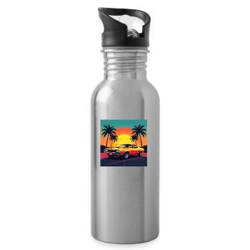 Voiture de collection - Gourde avec paille intégrée - argent clair - Droite