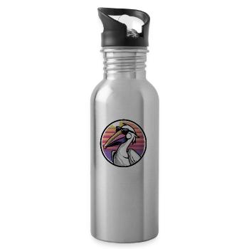 Pelikan Vogel Cool Comic - Trinkflasche mit integriertem Trinkhalm - Lightsilver - Rechts