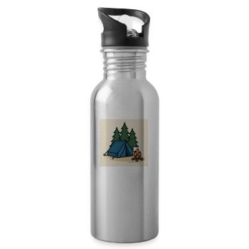 Camping Zelt Tannen - Trinkflasche mit integriertem Trinkhalm - Lightsilver - Rechts