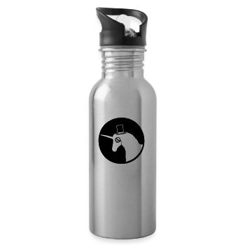 Licorne Sir Gentleman Mr. Rich Monocle Chapeau haut de forme - Gourde avec paille intégrée - argent clair - Droite