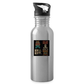 Gamer Life Combo - Water bottle with straw - silver - Right