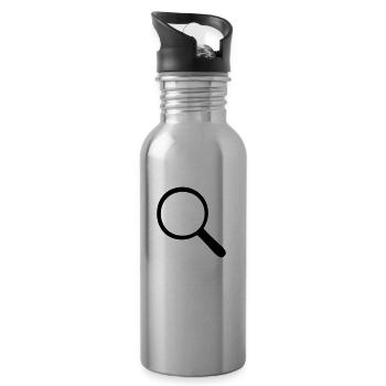 Lupe - Vergrößerungsglas - Trinkflasche mit integriertem Trinkhalm - Lightsilver - Rechts