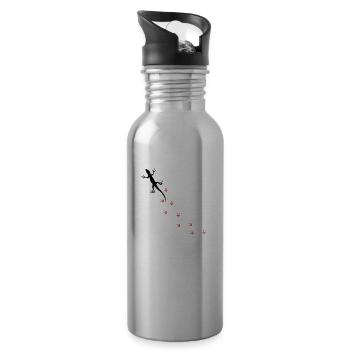 Gecko - Trinkflasche mit integriertem Trinkhalm - Lightsilver - Rechts