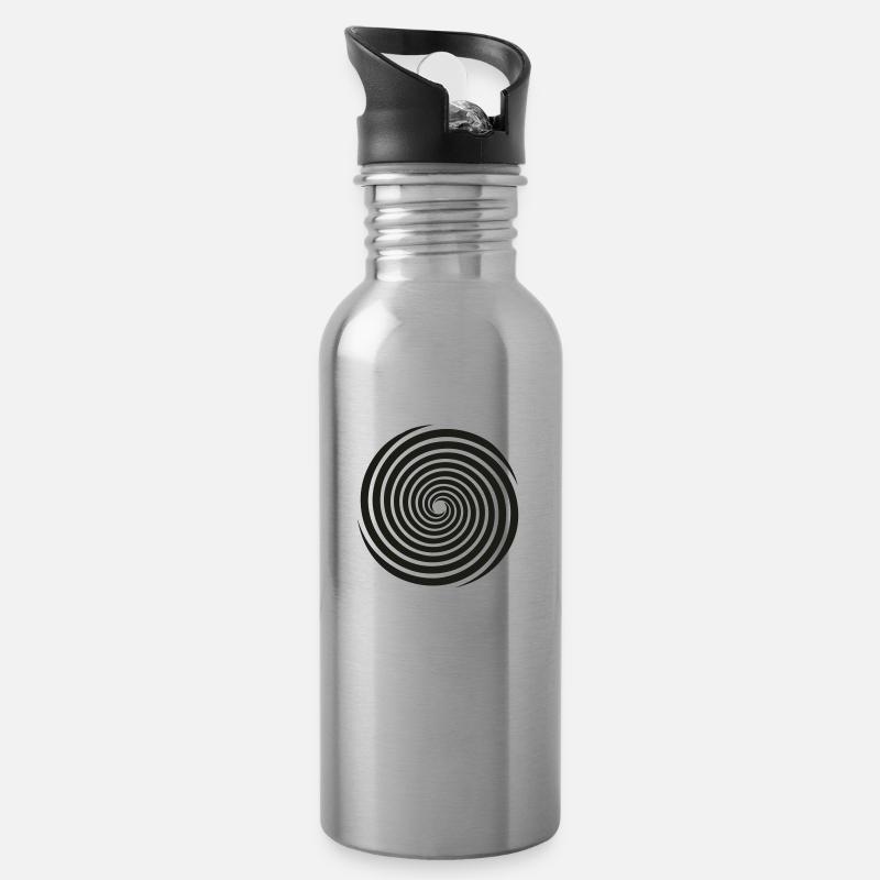 spirale1farbe - Trinkflasche mit integriertem Trinkhalm - Lightsilver