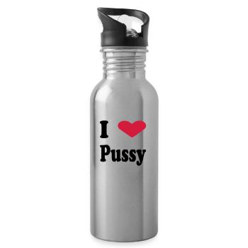 pussy - Gourde avec paille intégrée - argent clair - Droite