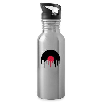 record_disc - Water bottle with straw - silver - Right
