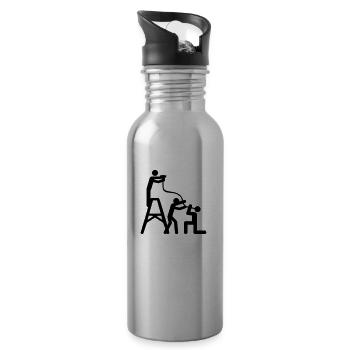 drinking_hard__f1 - Trinkflasche mit integriertem Trinkhalm - Lightsilver - Rechts