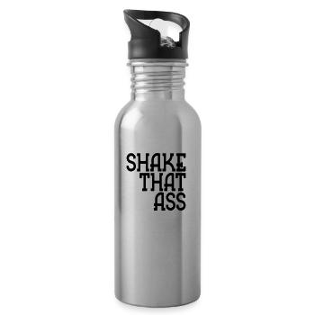 shake that ass - Trinkflasche mit integriertem Trinkhalm - Lightsilver - Rechts