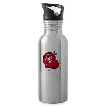 Smiley Boxing - Trinkflasche mit integriertem Trinkhalm - Lightsilver - Rechts