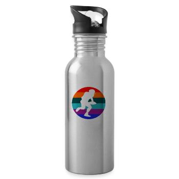 American football - Trinkflasche mit integriertem Trinkhalm - Lightsilver - Rechts