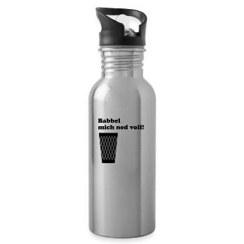 Geripptes Babbel mich ned voll! #geripptes #Fffm - Trinkflasche mit integriertem Trinkhalm - Lightsilver - Rechts