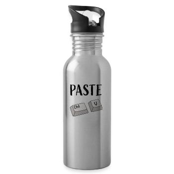 Strg V Einfügen - Trinkflasche mit integriertem Trinkhalm - Lightsilver - Rechts