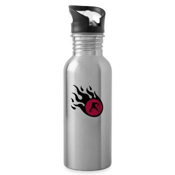 Hockey Flamme - Trinkflasche mit integriertem Trinkhalm - Lightsilver - Rechts
