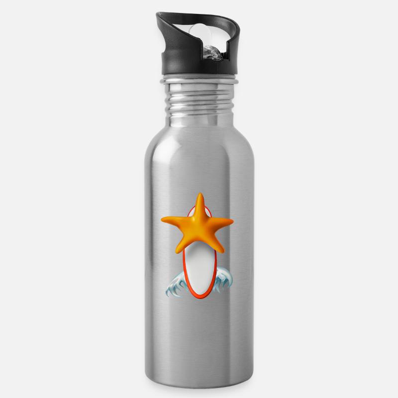 Planche de surf Starfish - Gourde avec paille intégrée - argent clair