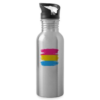 Pansexuell Pride Flagge Pansexual Flag - Water bottle with straw - silver - Right