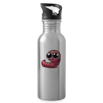Kleiner Wurm - Trinkflasche mit integriertem Trinkhalm - Lightsilver - Rechts