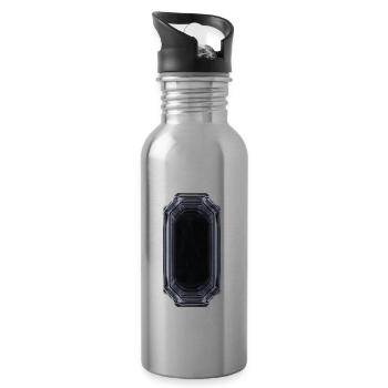 Cristal mystérieux - Noir & Blanc - Gourde avec paille intégrée - argent clair - Droite