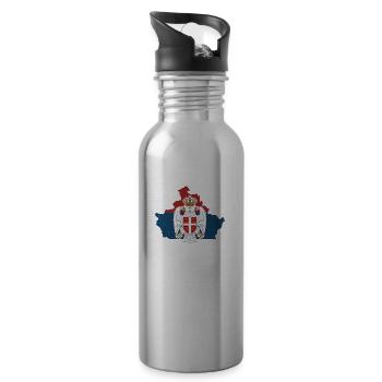 Belgrade Serbian Serbia Serbian Srbija Yugoslavija - Trinkflasche mit integriertem Trinkhalm - Lightsilver - Rechts